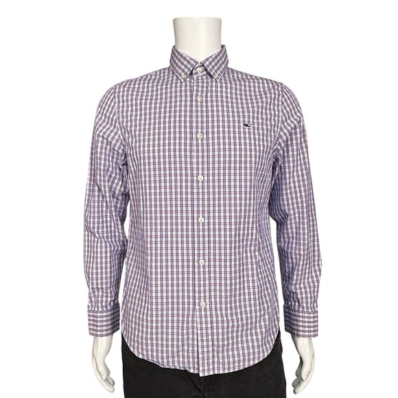 Vineyard Vines Mens Slim Fit Whale Shirt Plaid Button Down Long Sleeve Size S - Picture 6 of 6